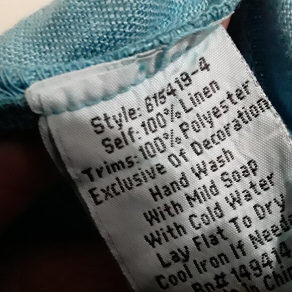 New Johnny Was lovely light blue embroidered Linen Tunic size XL - Picture 14 of 14